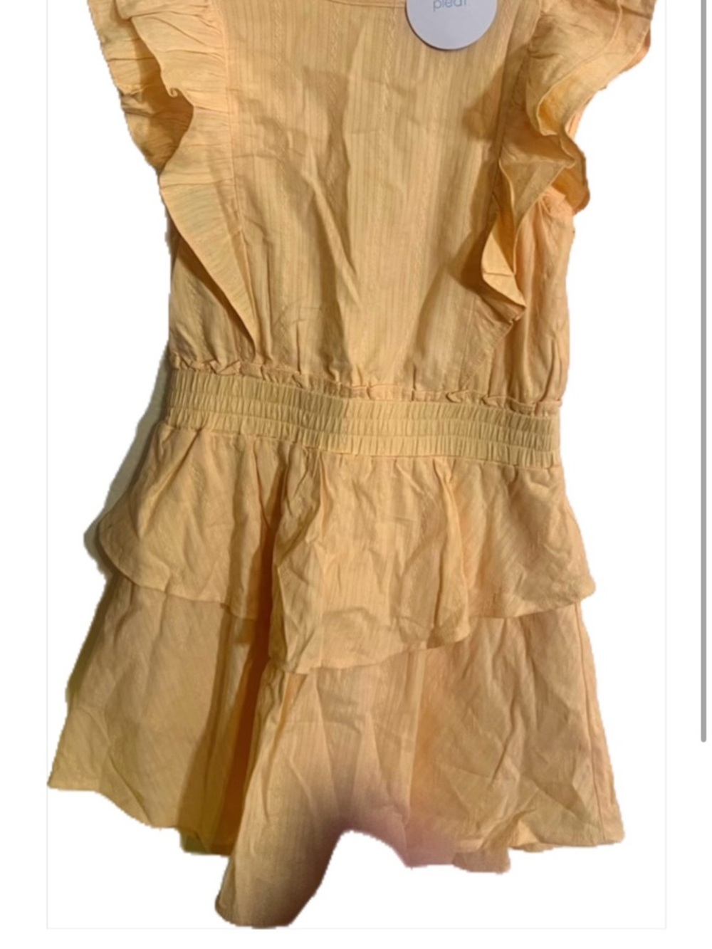 🌸Pleat brand Girls Peach Ruffle Casual Dress sz small - Picture 2 of 4